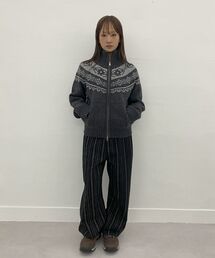 MILLO WOMEN（ミロウーマン）の「ストライプバルーンジーン[ウォッシュドブラック]（デニムパンツ）」