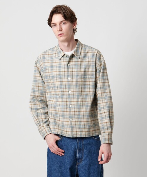 UNITED ARROWS & SONS（ユナイテッドアローズアンドサンズ）の「＜UNITED ARROWS & SONS＞ CHECK BOXY SHIRT/シャツ（シャツ/ブラウス・メンズ・ダークオレンジ/ベージュ・S/M/XL/L）」の2枚目の写真