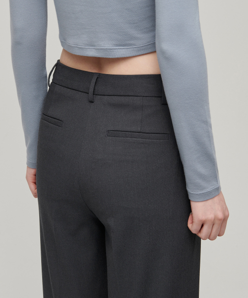 MUSINSA STANDARD WOMAN（ムシンサスタンダードウーマン）の「ウィメンズセミブーツカットヒドゥンバンディングスラックス[グレー]（スラックス・レディース・その他・34/27/28/29/32/30/31/24/25/26）」の8枚目の写真