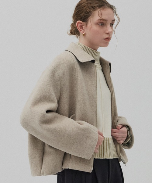 ウールジップタックショートコート（ブルゾン）｜PUBLIC TOKYO