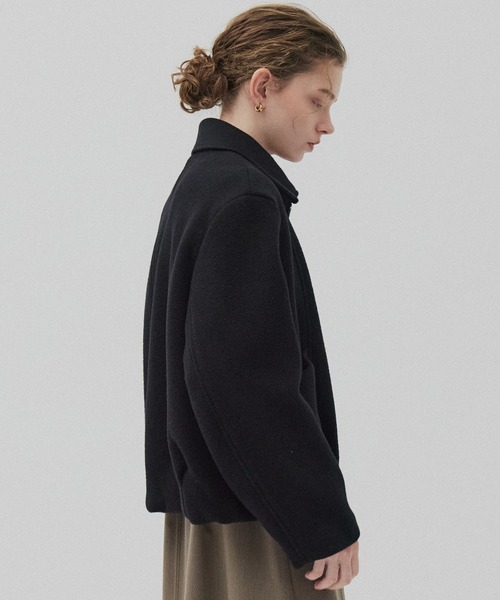 PUBLIC TOKYO(パブリックトウキョウ)の「ウールジップタックショートコート(ブルゾン・レディース・ブラック/マルチ/ベージュ・1/2)」の4枚目の写真