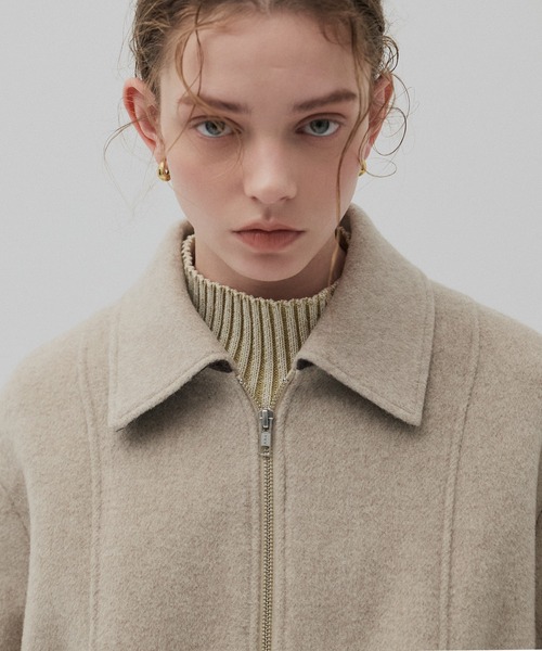 ウールジップタックショートコート（ブルゾン）｜PUBLIC TOKYO