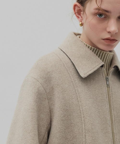 ウールジップタックショートコート（ブルゾン）｜PUBLIC TOKYO