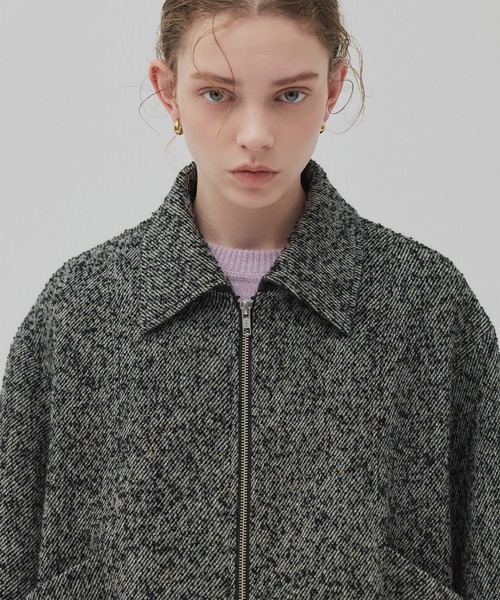 PUBLIC TOKYO(パブリックトウキョウ)の「ウールジップタックショートコート(ブルゾン・レディース・ブラック/マルチ/ベージュ・1/2)」の19枚目の写真