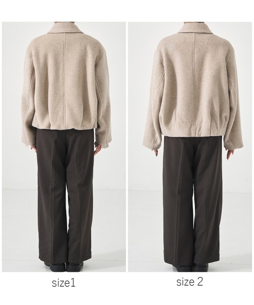 ウールジップタックショートコート（ブルゾン）｜PUBLIC TOKYO