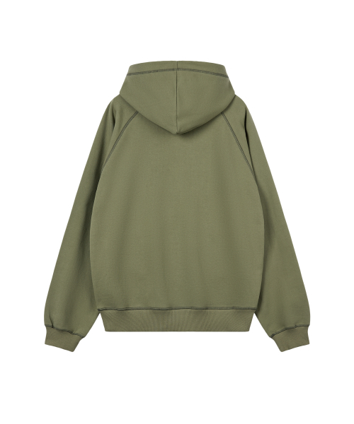 Rest&Recreation（レストアンドレクリエーション）の「ZIG ZAG STITCH CROPPED HOOD - KHAKI（パーカー・レディース・その他・LARGE/SMALL）」の6枚目の写真