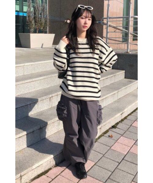 NODU（ノードユー）の「ナポリストライプニット[アイボリー]（ニット/セーター・レディース・その他・LARGE/MEDIUM）」の11枚目の写真