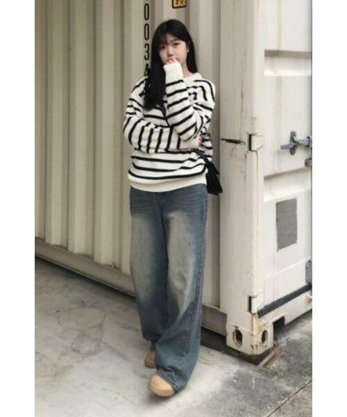 NODU（ノードユー）の「ナポリストライプニット[アイボリー]（ニット/セーター・レディース・その他・LARGE/MEDIUM）」の18枚目の写真
