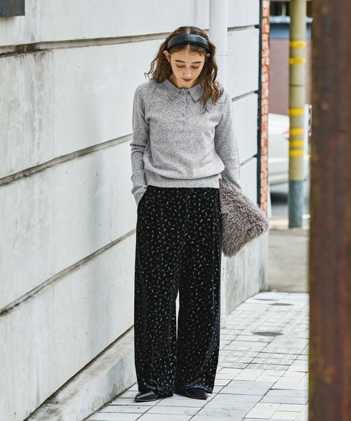 GEORGE'S（ジョージズ）の「フラワーベロアパンツ（その他パンツ・レディース・ブラウン/グレー/ブラック・SMALL/MEDIUM）」の4枚目の写真