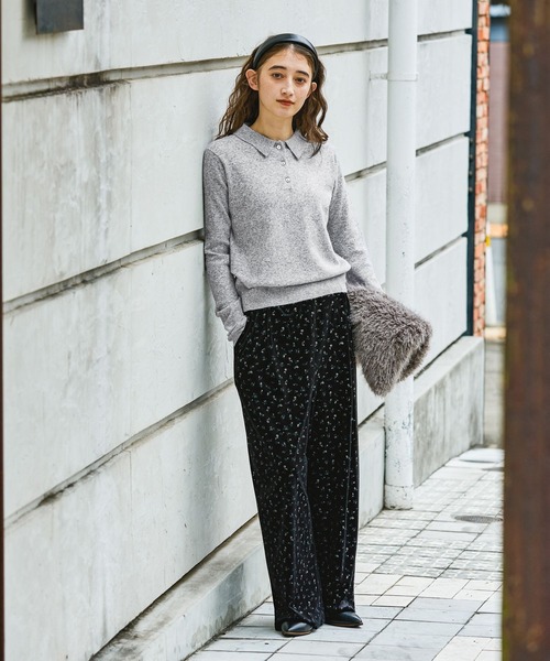 GEORGE'S（ジョージズ）の「フラワーベロアパンツ（その他パンツ・レディース・ブラウン/グレー/ブラック・SMALL/MEDIUM）」の6枚目の写真