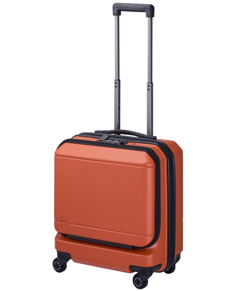 ProtecA(プロテカ)の「プロテカ スーツケース 日本製 ポケットライナー2 32L 2~3泊 3.3kg 機内持込 サイレントキャスター ベアロンホイール MAGIC STOP(キャスターストッパー) 01340(スーツケース/キャリーバッグ・メンズ・オリーブドラブ/ガンメタ/ブルー系その他/オレンジ系その他・S)」の4枚目の写真