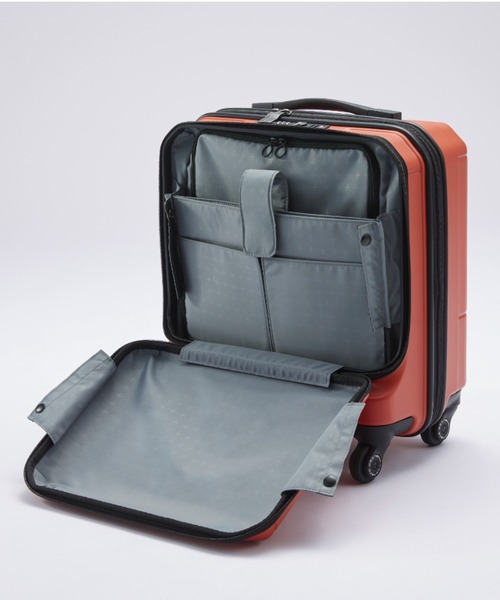 ProtecA(プロテカ)の「プロテカ スーツケース 日本製 ポケットライナー2 32L 2~3泊 3.3kg 機内持込 サイレントキャスター ベアロンホイール MAGIC STOP(キャスターストッパー) 01340(スーツケース/キャリーバッグ・メンズ・オリーブドラブ/ガンメタ/ブルー系その他/オレンジ系その他・S)」の12枚目の写真