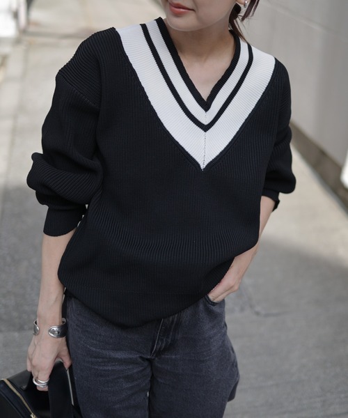 Marient(マリエント)の「チルデンニットPO(ニット/セーター・レディース・グレー/ブラック・FREE)」の12枚目の写真