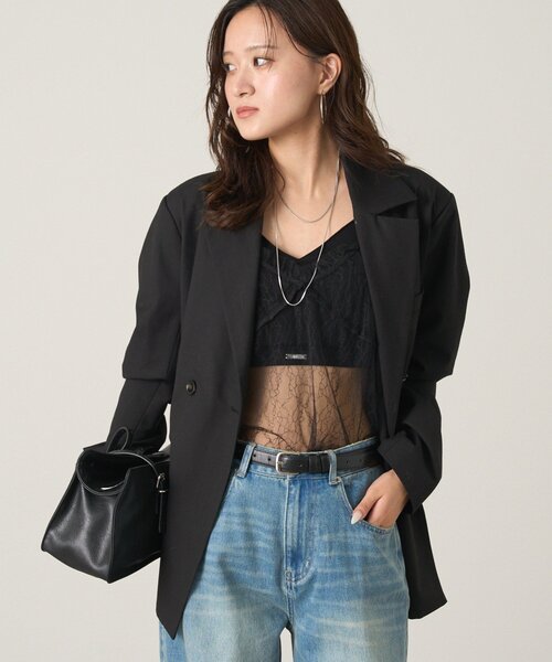 mline（エムライン）の「[mline]シアーレースキャミ（キャミソール・レディース・ブラック/ベージュ・FREE）」の22枚目の写真