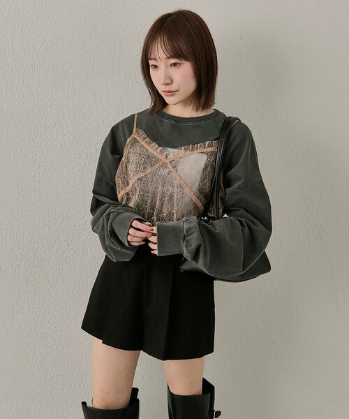 mline（エムライン）の「[mline]シアーレースキャミ（キャミソール・レディース・ブラック/ベージュ・FREE）」の16枚目の写真