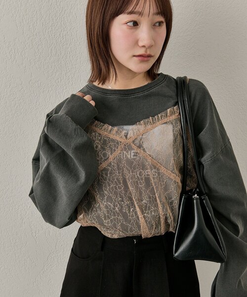 mline（エムライン）の「[mline]シアーレースキャミ（キャミソール・レディース・ブラック/ベージュ・FREE）」の18枚目の写真