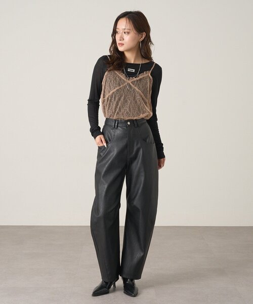 mline（エムライン）の「[mline]シアーレースキャミ（キャミソール・レディース・ブラック/ベージュ・FREE）」の19枚目の写真