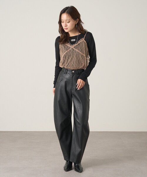 mline（エムライン）の「[mline]シアーレースキャミ（キャミソール・レディース・ブラック/ベージュ・FREE）」の20枚目の写真