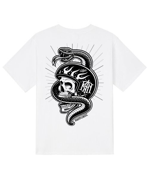 KAN6312(カン6312)の「KTW0187 ホットロード 半袖Tシャツ ホワイト(Tシャツ/カットソー・メンズ・その他・LARGE/MEDIUM/X-LARGE/SMALL)」の1枚目の写真
