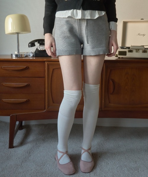 Birthday room（バースデイルーム）の「シアー切替ニーハイソックス/Sheer Knee-High Socks（ソックス/靴下・レディース・グレー/アイボリー/ブラック・FREE）」の5枚目の写真