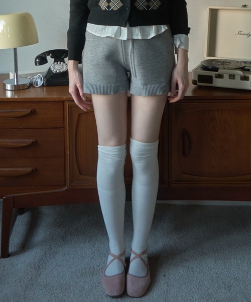 Birthday room（バースデイルーム）の「シアー切替ニーハイソックス/Sheer Knee-High Socks（ソックス/靴下・レディース・グレー/アイボリー/ブラック・FREE）」の9枚目の写真