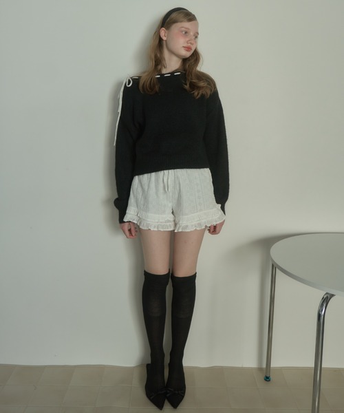 Birthday room（バースデイルーム）の「シアー切替ニーハイソックス/Sheer Knee-High Socks（ソックス/靴下・レディース・グレー/アイボリー/ブラック・FREE）」の10枚目の写真