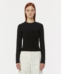 RIBBED KNIT TUBE TOP_BLACK