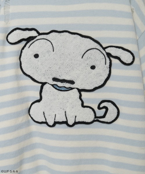 Candy Stripper(キャンディストリッパー)の「【クレヨンしんちゃん】シロ ダメージ ボーダー ニット(ニット/セーター・レディース・ライトブルー/ブラウン/ブラック×ホワイト・FREE)」の11枚目の写真