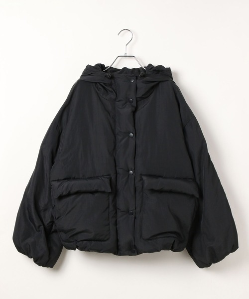 BAYFLOW（ベイフロー）の「ショートパファーフーディージャケット（ナイロンジャケット・レディース・ブラック/ホワイト/ブラウン・FREE）」の11枚目の写真