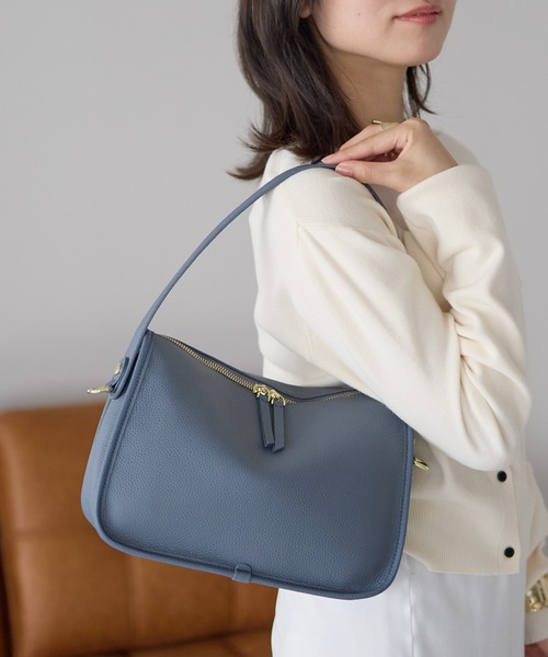 &MARKS(アンドマークス)の「C20【本革】2WAYショルダーバッグ(ハンドバッグ・レディース・ホワイト/ブラウン/ブルー/ブラック/グレイッシュベージュ・FREE)」の5枚目の写真
