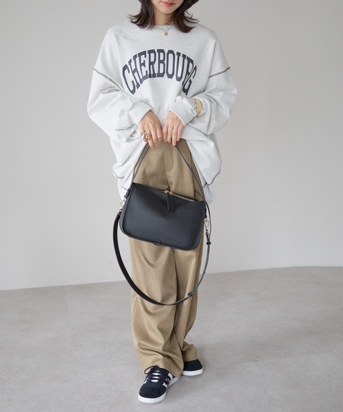 &MARKS(アンドマークス)の「C20【本革】2WAYショルダーバッグ(ハンドバッグ・レディース・ホワイト/ブラウン/ブルー/ブラック/グレイッシュベージュ・FREE)」の10枚目の写真