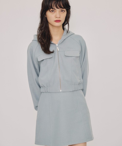 REDYAZEL（レディアゼル）の「【セットアップ可能】ビッグスリーブフードショートブルゾン（ブルゾン・レディース・サックスブルー/アイボリー/チャコールグレー・FREE）」の19枚目の写真