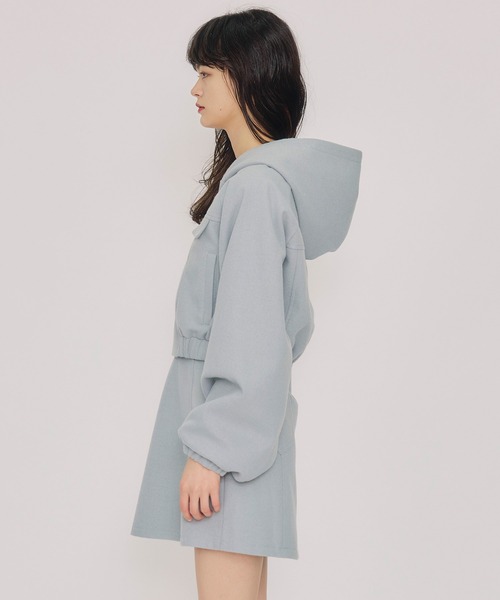 REDYAZEL（レディアゼル）の「【セットアップ可能】ビッグスリーブフードショートブルゾン（ブルゾン・レディース・サックスブルー/アイボリー/チャコールグレー・FREE）」の20枚目の写真