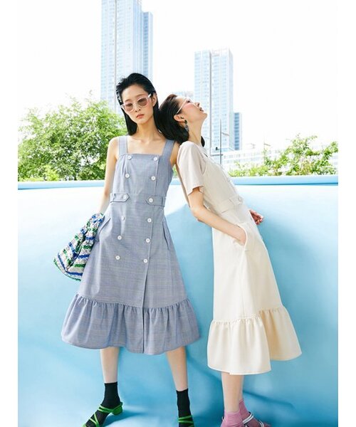 the studio kの「19SS チェックトレンチワンピース_ベージュ(ワンピース・レディース・その他・FREE)」の1枚目の写真