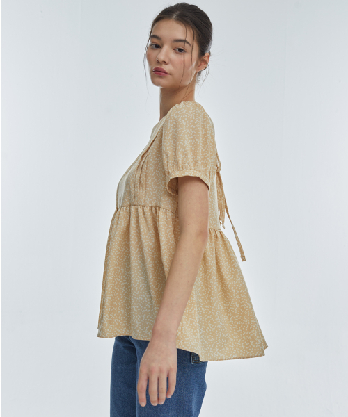 Annie short sleeve blouse [beige]