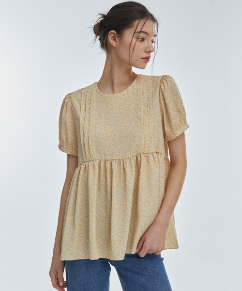 Annie short sleeve blouse [beige]