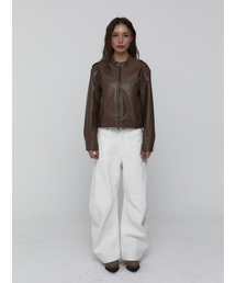 Curved Cotton Pants_White