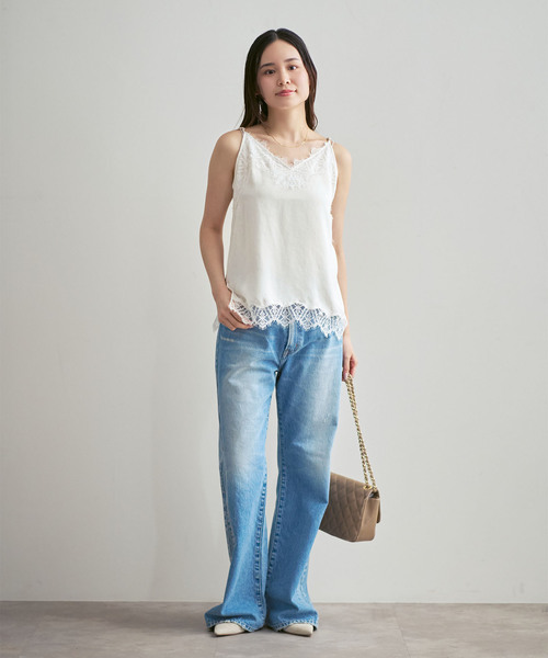 Noble（ノーブル）の「リバーレーストリミングサテンキャミソール（キャミソール・レディース・ブラック/ホワイト・FREE）」の18枚目の写真