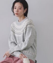 ノルディック調ニット【洗濯機OK】