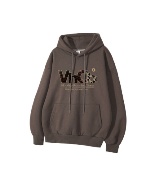 VENHIT（ベンヒット）の「MRT レオパードアプリケフードパーカー（パーカー・レディース・アッシュブラウン/バーガンディー・MEDIUM/LARGE/X-LARGE/2XL）」の2枚目の写真