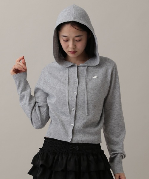 3.3 Field Trip （3.3フィールドトリップ）の「3.3 Field Trip／フーディーニットカーデ（ニット/セーター・レディース・ブラック/ピンク/グレー・FREE）」の6枚目の写真