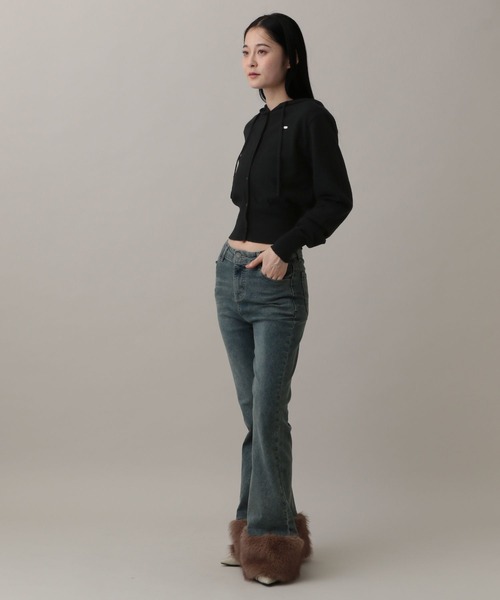 3.3 Field Trip （3.3フィールドトリップ）の「3.3 Field Trip／フーディーニットカーデ（ニット/セーター・レディース・ブラック/ピンク/グレー・FREE）」の8枚目の写真