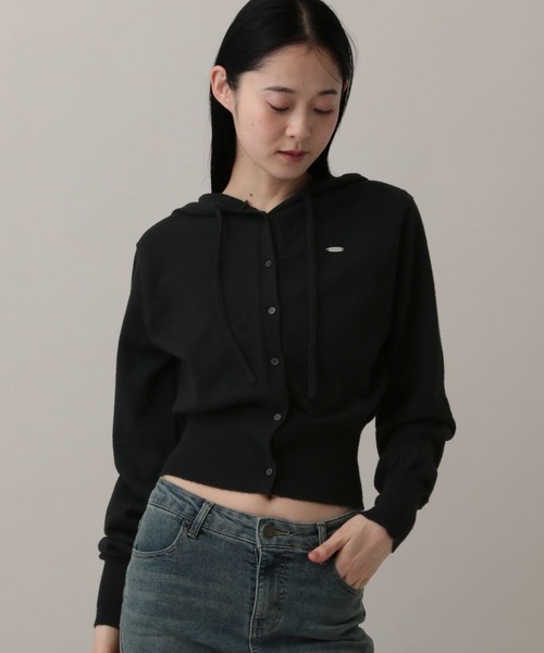 3.3 Field Trip （3.3フィールドトリップ）の「3.3 Field Trip／フーディーニットカーデ（ニット/セーター・レディース・ブラック/ピンク/グレー・FREE）」の9枚目の写真