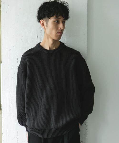 セール】畦ニット クルーネックプルオーバー（ニット/セーター