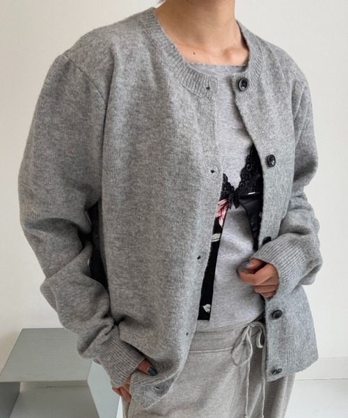 AUREN(オーレン)の「ノーカラーカーディガン/軽くて柔らかな着心地/トレンド/レイヤード(カーディガン/ボレロ・メンズ・グレー/チャコールグレー・LARGE/X-LARGE/MEDIUM)」の1枚目の写真