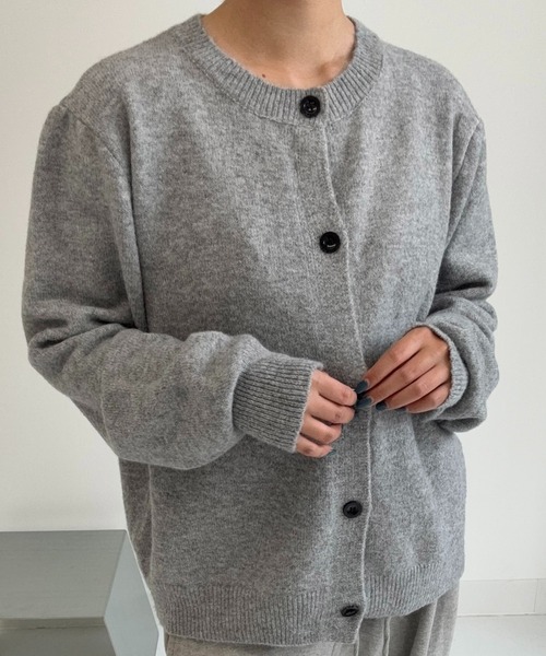 AUREN(オーレン)の「ノーカラーカーディガン/軽くて柔らかな着心地/トレンド/レイヤード(カーディガン/ボレロ・メンズ・グレー/チャコールグレー・LARGE/X-LARGE/MEDIUM)」の11枚目の写真