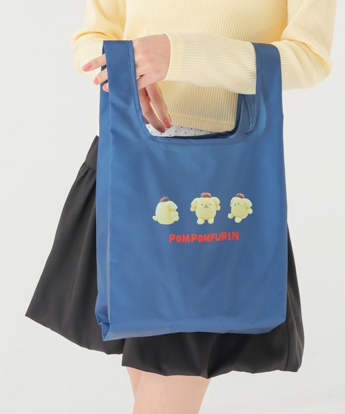 Honeys（ハニーズ）の「サンリオキャラクターズ／お弁当バッグ（エコバッグ/サブバッグ・レディース・ブルーグレー/ピンク系1/サックスブルー系/ネイビー系/ホワイト系/スモーキーグリーン系・FREE）」の4枚目の写真