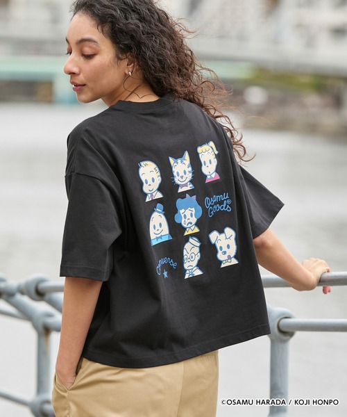 OSAMU GOODS（オサムグッズ）の「CONVERSE/コンバース 【OSAMU GOODS】コラボ アソートデザイン コンパクト 半袖Tシャツ（Tシャツ/カットソー・レディース・ブラック系2/オフホワイト/ブラック系1/サックスブルー系/サックスブルー系2/サックスブルー系1/ブラック系/ホワイト系2/ホワイト系1/ホワイト系/サックスブルー/ブラック・L/M）」の6枚目の写真