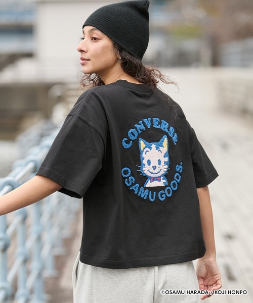 OSAMU GOODS（オサムグッズ）の「CONVERSE/コンバース 【OSAMU GOODS】コラボ アソートデザイン コンパクト 半袖Tシャツ（Tシャツ/カットソー・レディース・ブラック系2/オフホワイト/ブラック系1/サックスブルー系/サックスブルー系2/サックスブルー系1/ブラック系/ホワイト系2/ホワイト系1/ホワイト系/サックスブルー/ブラック・L/M）」の8枚目の写真