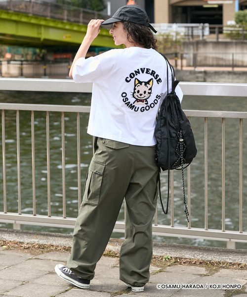 OSAMU GOODS（オサムグッズ）の「CONVERSE/コンバース 【OSAMU GOODS】コラボ アソートデザイン コンパクト 半袖Tシャツ（Tシャツ/カットソー・レディース・ブラック系2/オフホワイト/ブラック系1/サックスブルー系/サックスブルー系2/サックスブルー系1/ブラック系/ホワイト系2/ホワイト系1/ホワイト系/サックスブルー/ブラック・L/M）」の20枚目の写真
